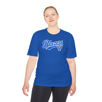 Adult. Blazers Valley View Script Performance Tee – Moisture-Wicking Athletic Shirt