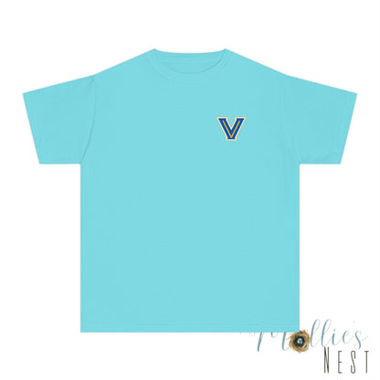 Youth Valley View. "V" logo. Simple Comfort Color Shirt