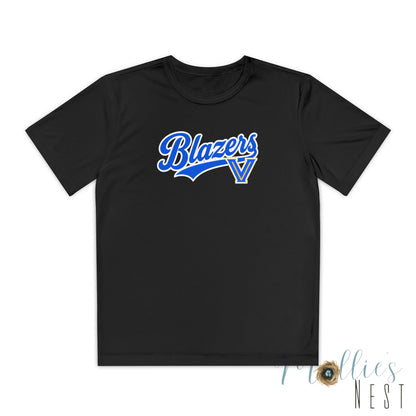 Blazers Youth Drifit — Blue Script Logo Team Shirt