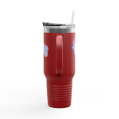 40oz Insulated Travel Mug — Paragould Rams Leopard Print & Team Logo