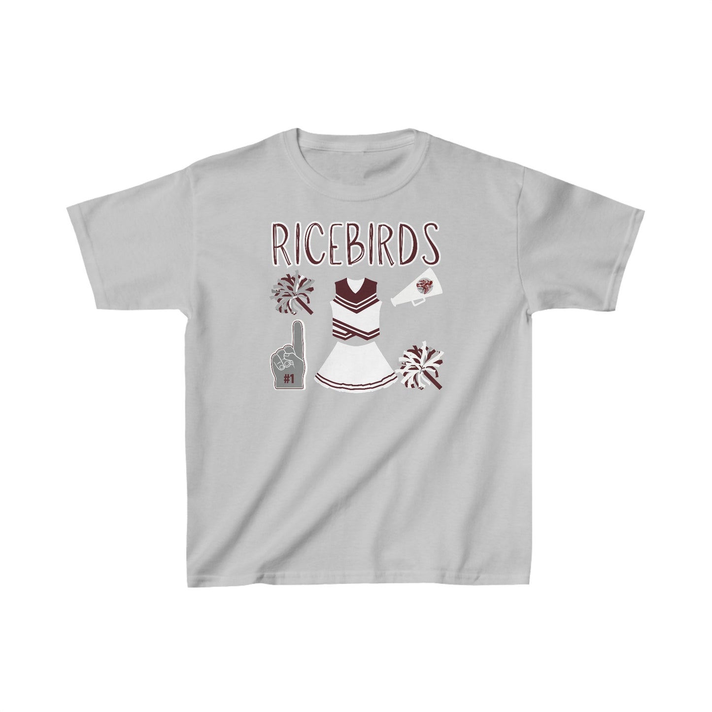 Ricebirds Cheer. Kids Heavy Cotton™ Tee