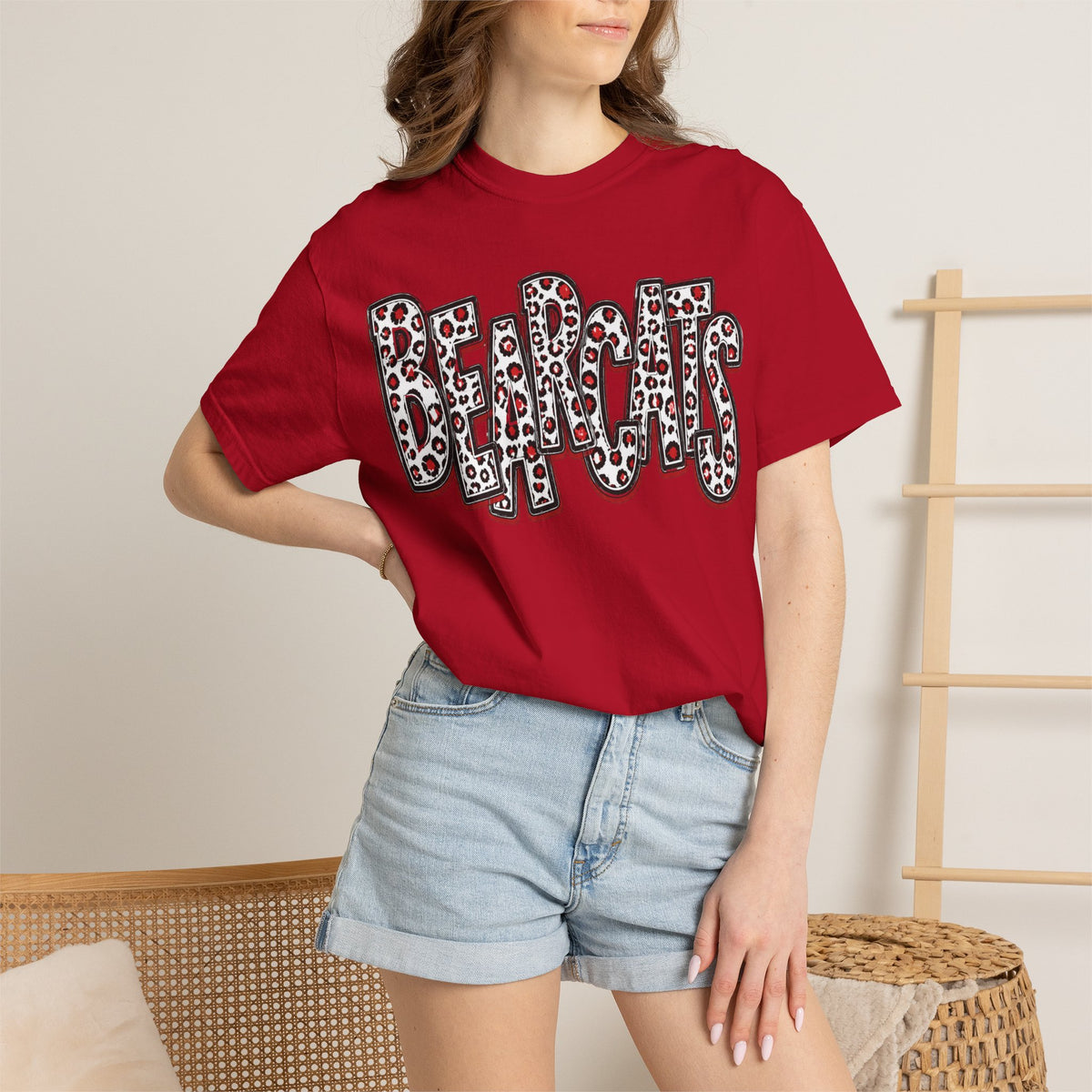 Brookland Bearcats.  ADULT T-Shirt — Leopard Stacked