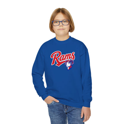 Youth Sweatshirt — Paragould 'Rams' Retro Script with Ram Head Logo