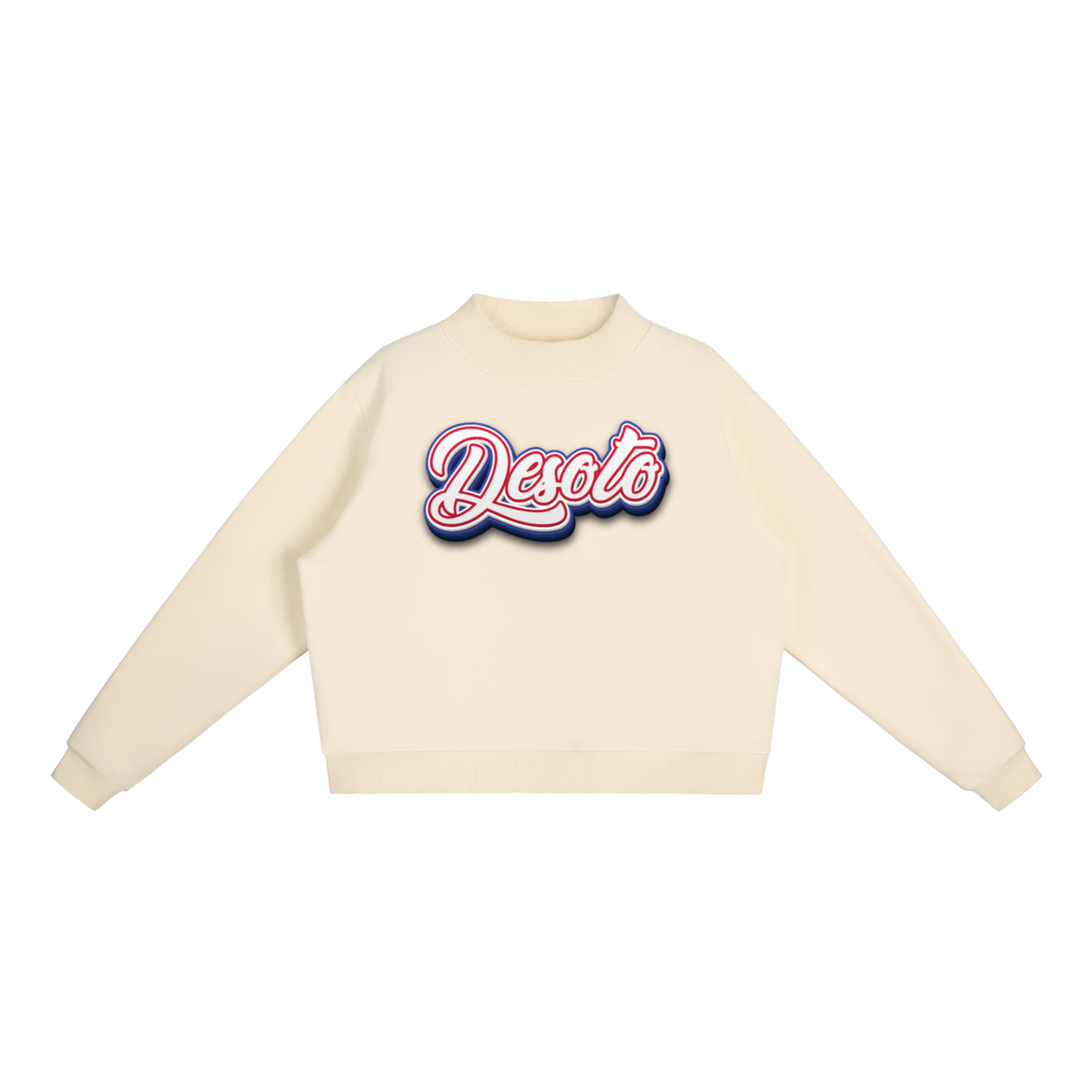 Essential Fleece Mock-Neck Crew Sweatshirt - Desoto Thunderbirds