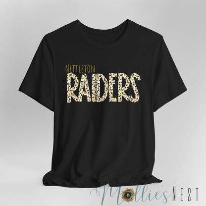 Nettleton Raiders Leopard. Graphic Tee - Unisex Short Sleeve T-Shirt for School Spirit