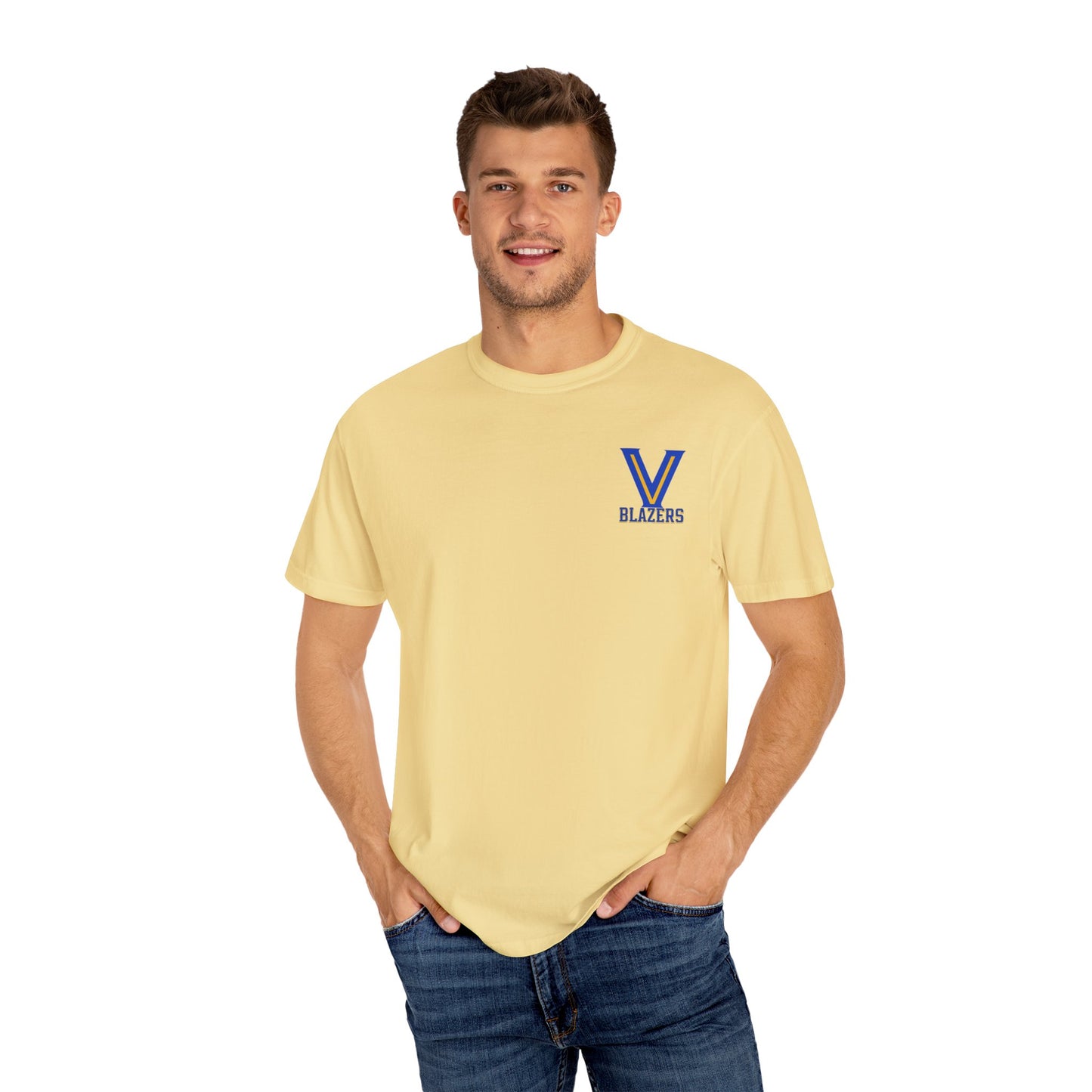 Valley View Blazers Garment-Dyed T-shirt. ADULT "Where Legends are Made"