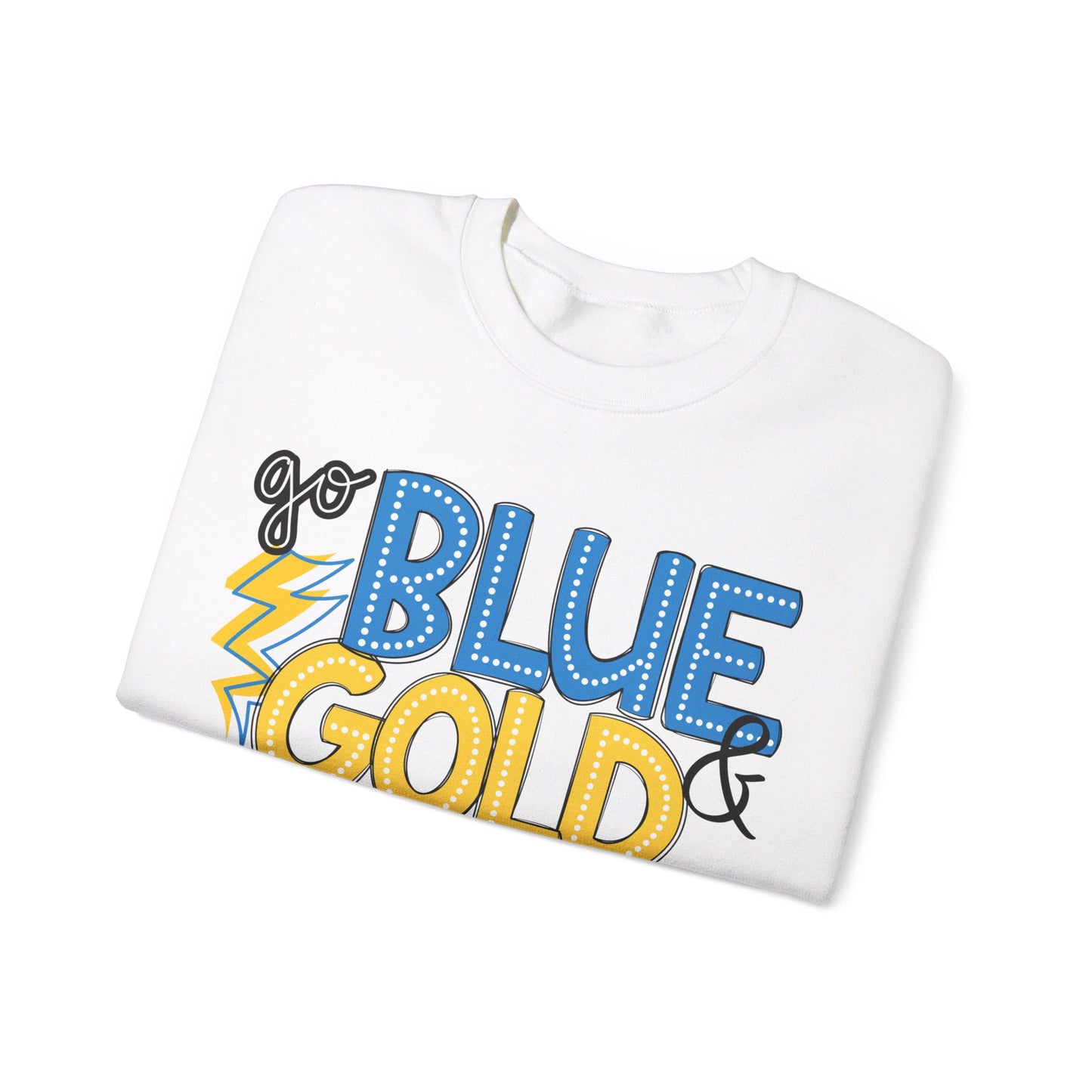 Unisex Blue & Gold Heavy Blend™ Crewneck Sweatshirt