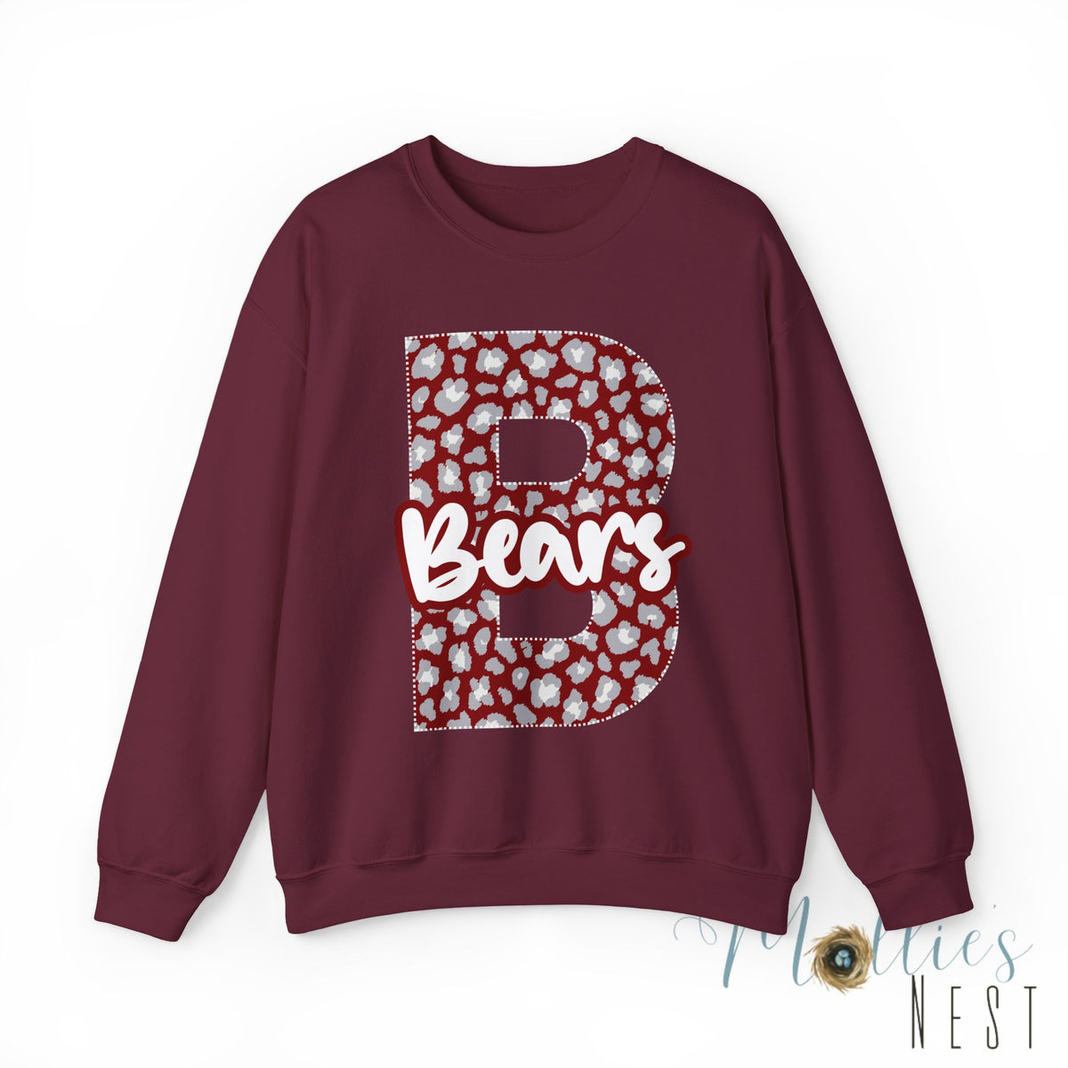 ADULT. Barton Bears. Initial B Crewneck Sweatshirt
