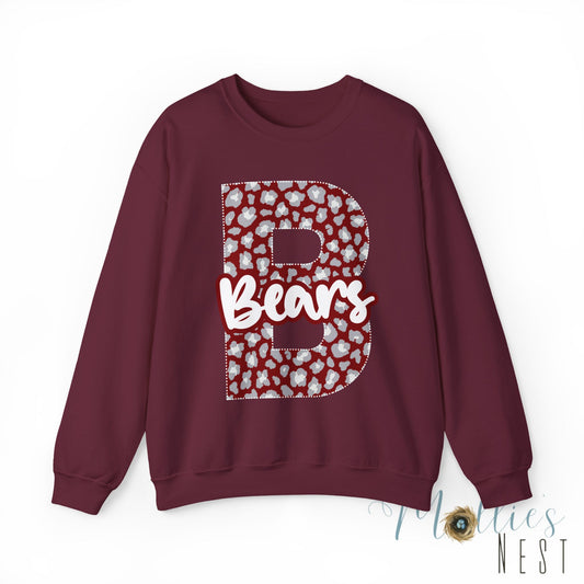 ADULT. Barton Bears. Initial B Crewneck Sweatshirt