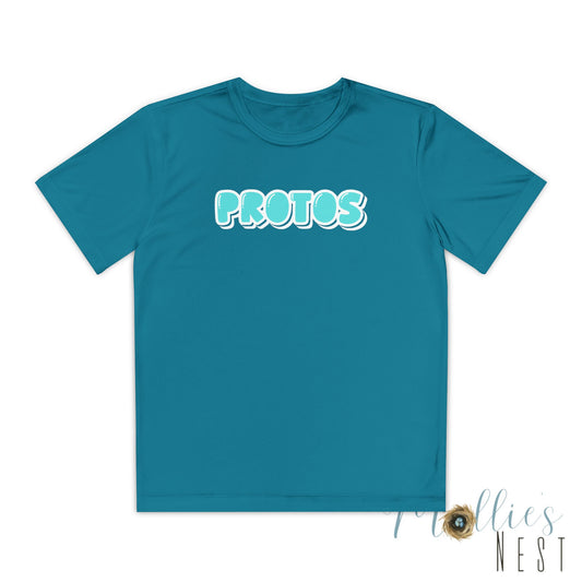 Protos YOUTH DRIFIT — Youth Short Sleeve Shirt with 'Protos' Print