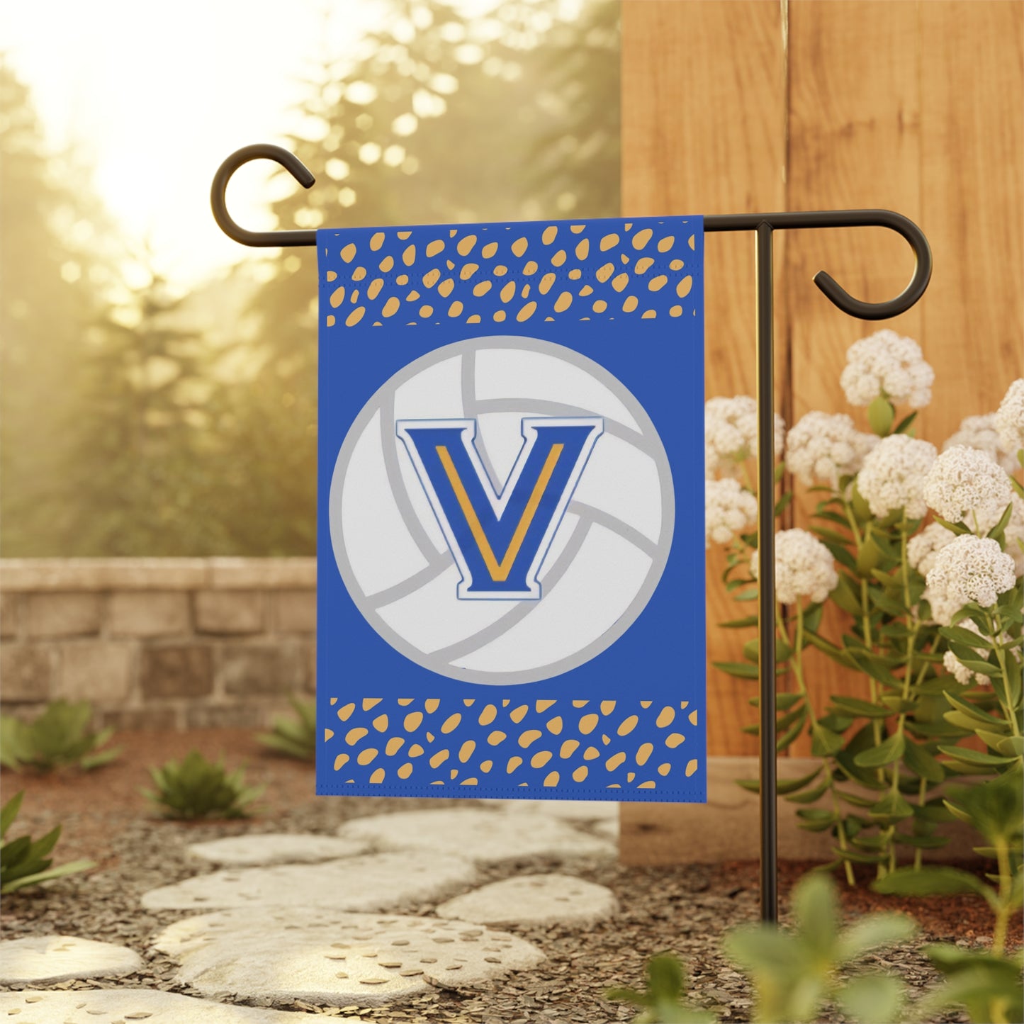 Volleyball Valley View. Flag — Blue & Gold