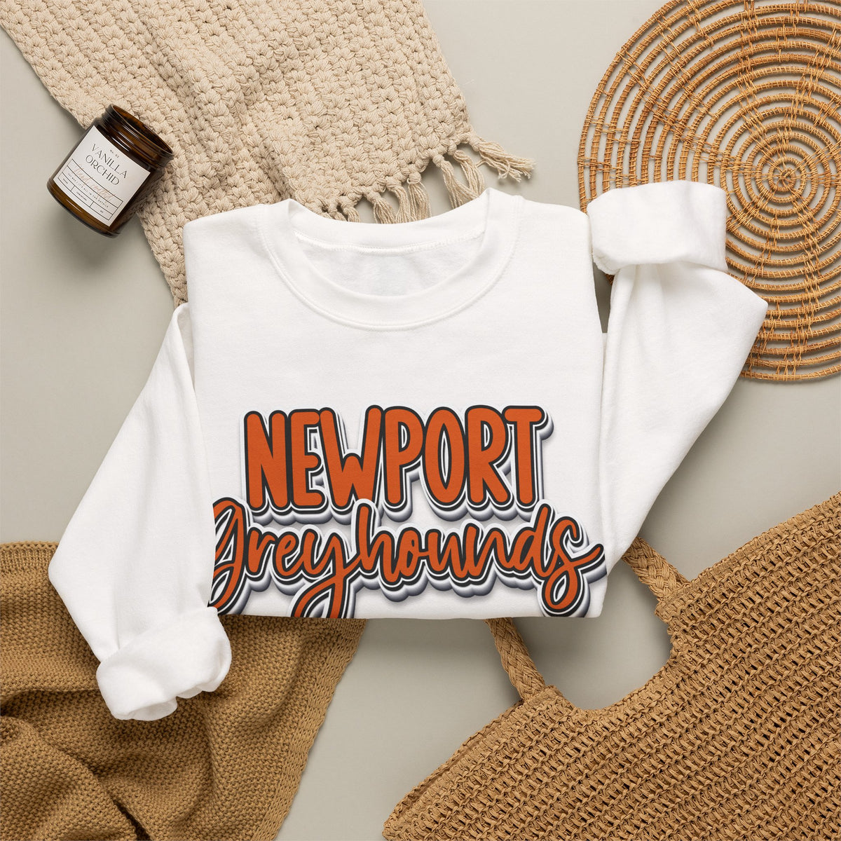 Newport Greyhounds Crewneck Vintage Graphic Sweatshirt