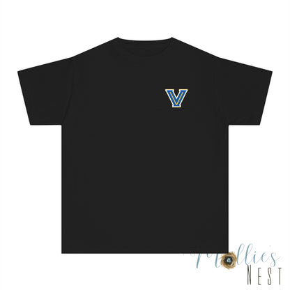 Youth Valley View. "V" logo. Simple Comfort Color Shirt