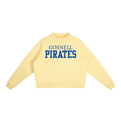 Essential Fleece Mock-Neck Crew Sweatshirt - Gosnell Pirates - Block Letter