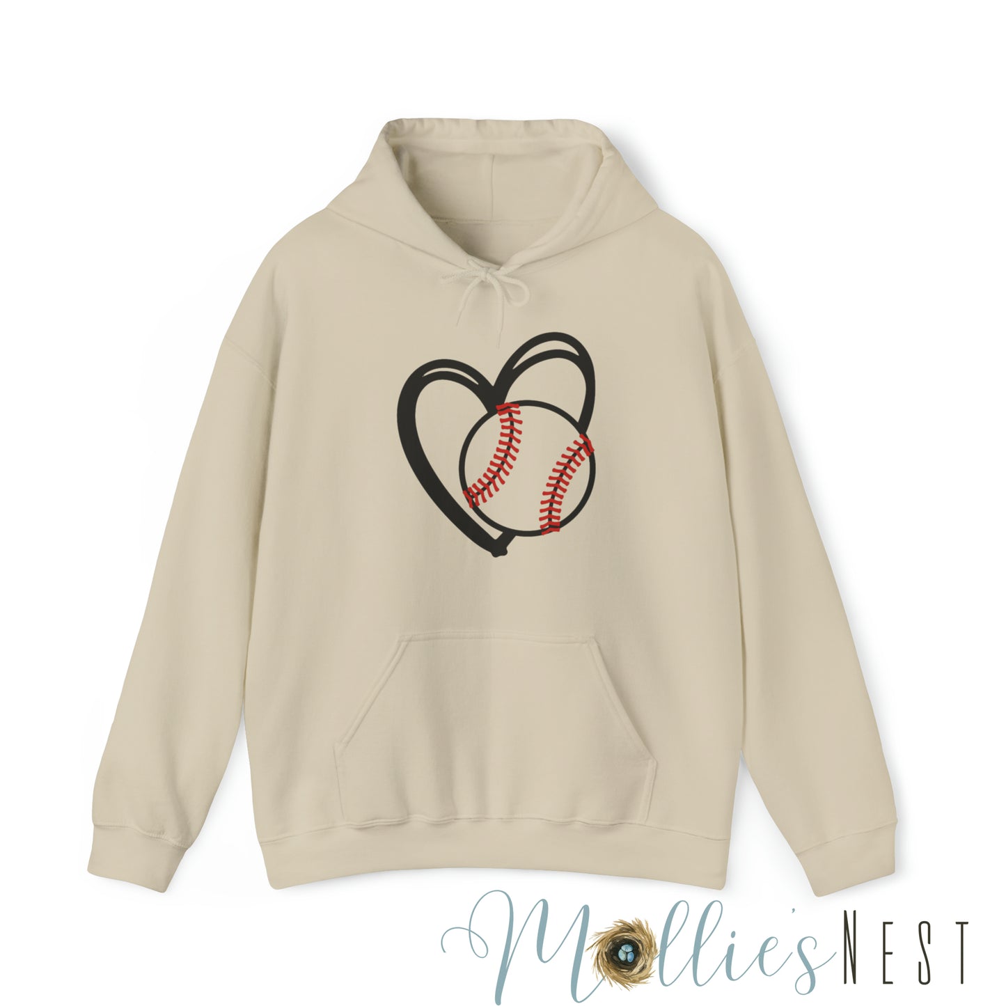 Heart Baseball Heavy Blend™ Hooded Sweatshirt