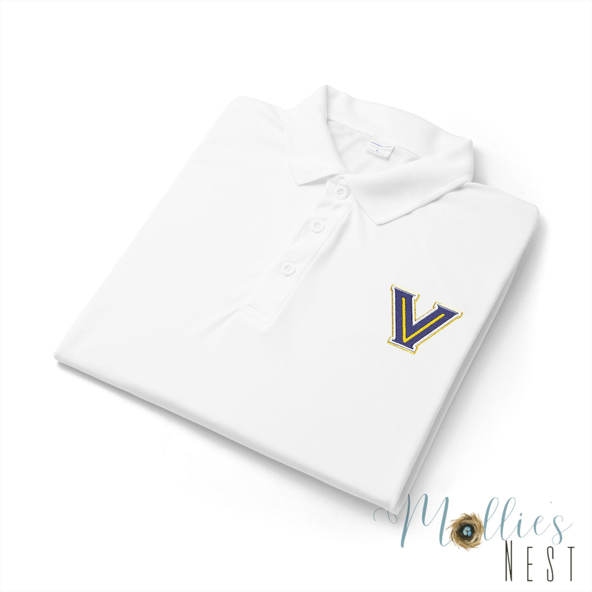 ADULT size - Embroidered 'V' Performance Polo — Moisture-Wicking Sport Shirt - Valley View Logo