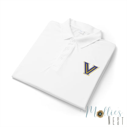 ADULT size - Embroidered 'V' Performance Polo — Moisture-Wicking Sport Shirt - Valley View Logo