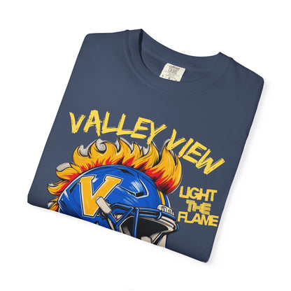 Valley View Blazers Football T-Shirt Flame, Unisex Fan Apparel, Game Day Shirt, Vintage Style Tee, Sportswear