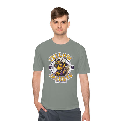 ADULT. DRIFIT Yellow Jackets 2026 Mascot Tee — Moisture-Wicking Sports Shirt