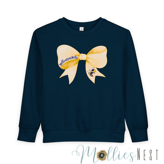 TODDLER. Yellowjackets Bow Sweatshirt