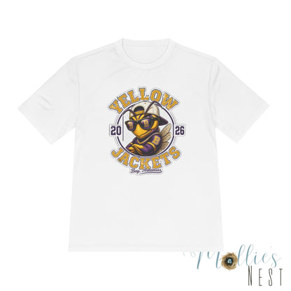 ADULT. DRIFIT Yellow Jackets 2026 Mascot Tee — Moisture-Wicking Sports Shirt