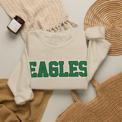 Eagles Green -Block Font Crewneck Sweatshirt