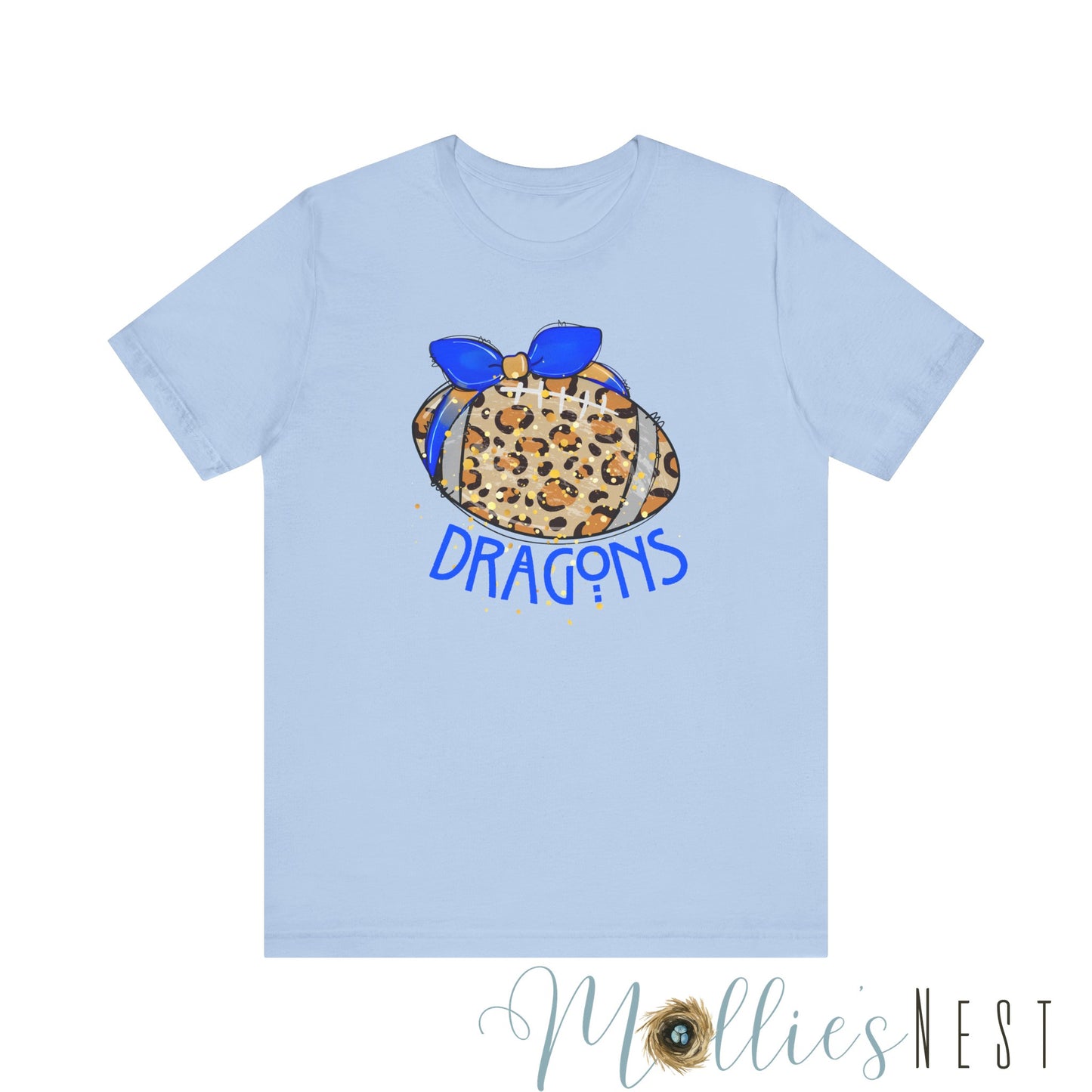 ADULT DRAGONS LEOPARD FOOTBALL. Jersey Short Sleeve Tee