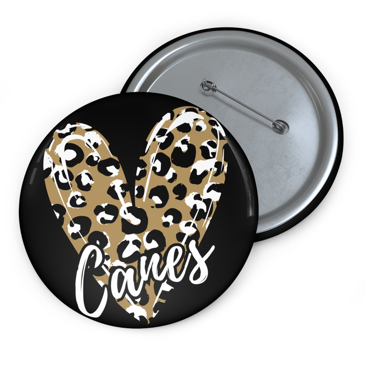 Jonesboro Hurricane Leopard Heart "CANES" - BUTTON 4