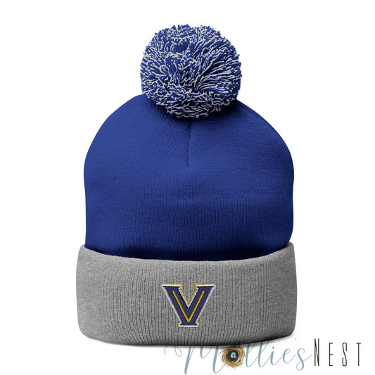 Beanie Hat Valley View School Mascot Embroidery