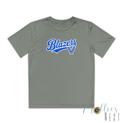 Blazers Youth Drifit — Blue Script Logo Team Shirt