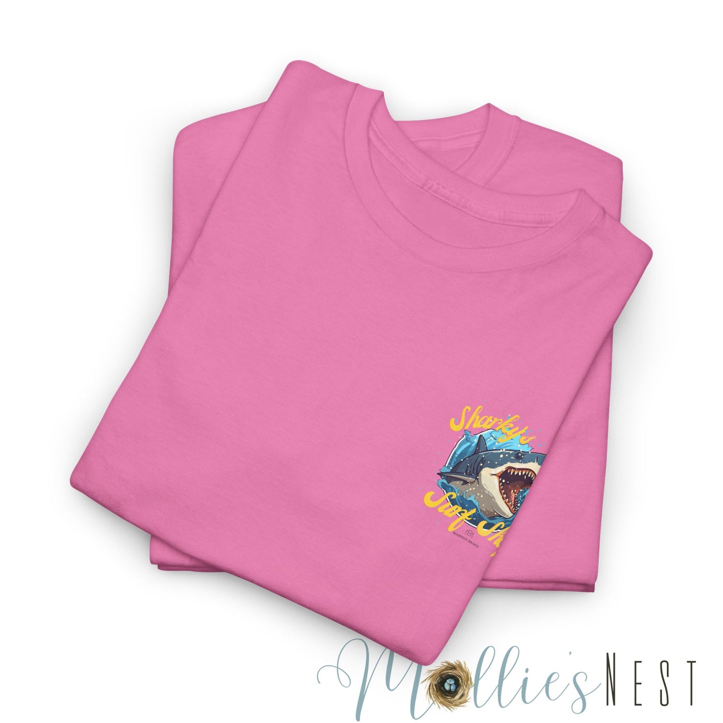 Shark Surf Style Tee, Unisex Cotton T-Shirt for Beach Lovers, Shark Graphic Tee, Surfing Summer Apparel, Ocean Vibe Apparel. Mannly Brand