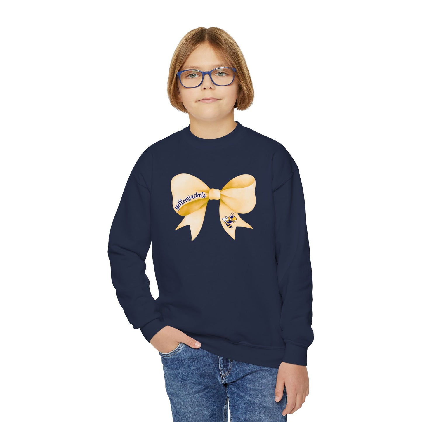 YOUTH. Yellowjackets Bow Sweatshirt