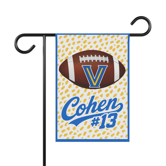 Personalized Football Yard Flag — "Cohen #13" Valley View