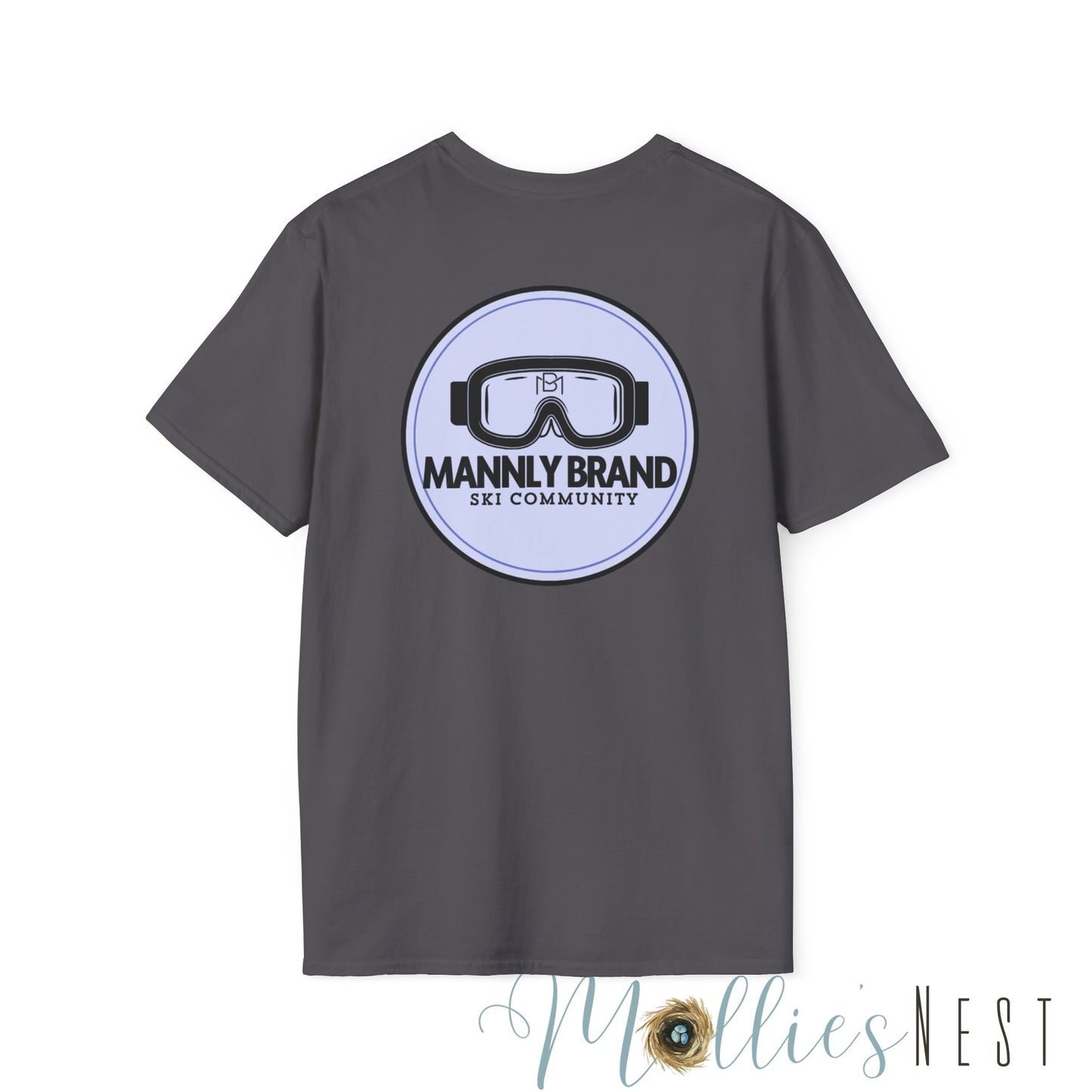 Mannly Brand Unisex Softstyle T-Shirt for Ski Enthusiasts - Cozy Comfort & Adventure