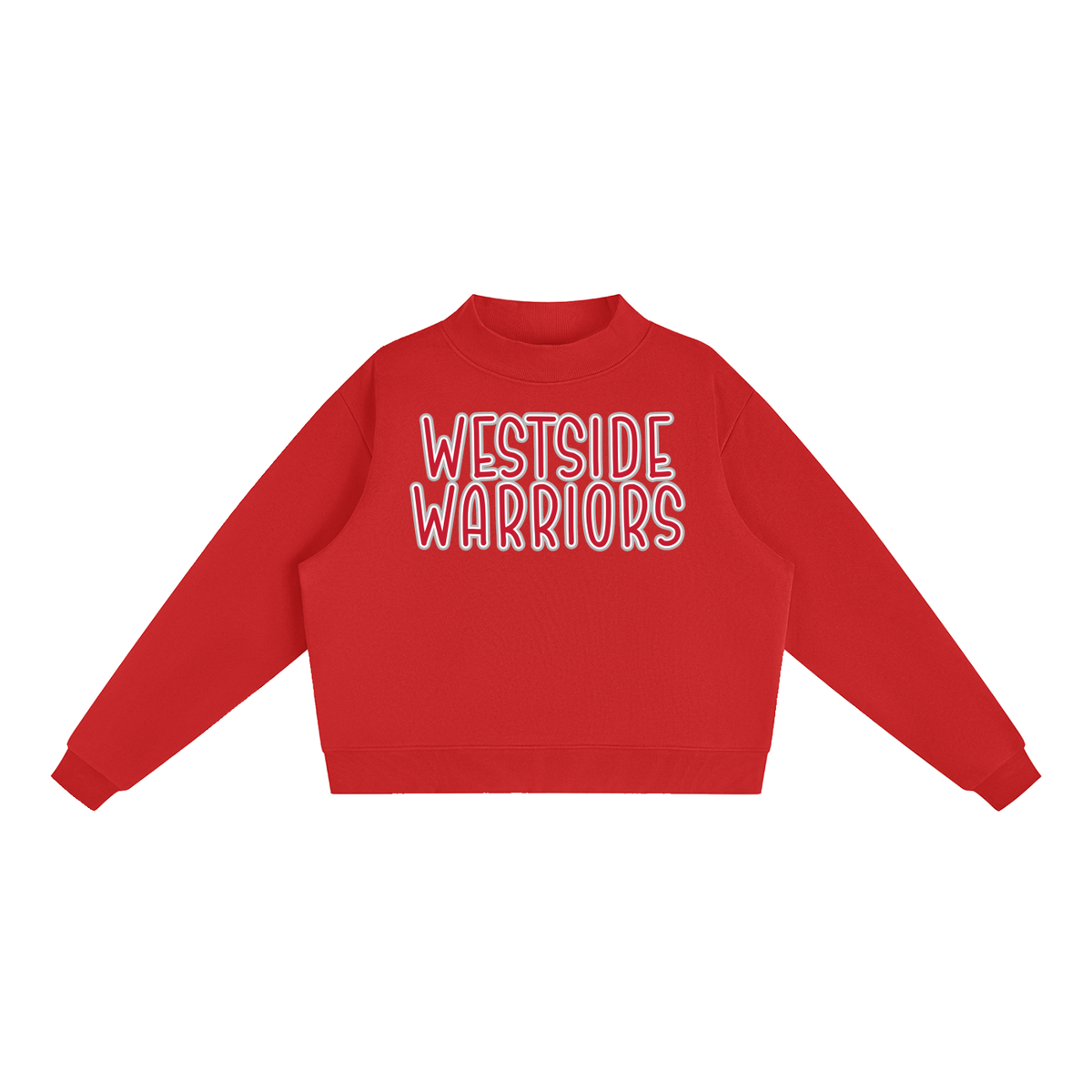 Essential Fleece Mock-Neck Crew Sweatshirt - Westside Warriors Stacked