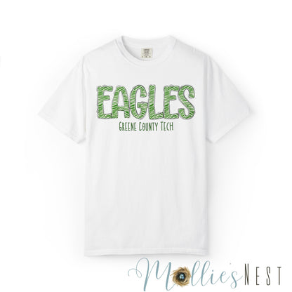 ADULT. Comfort Color Eagles (Green Zebra Print)