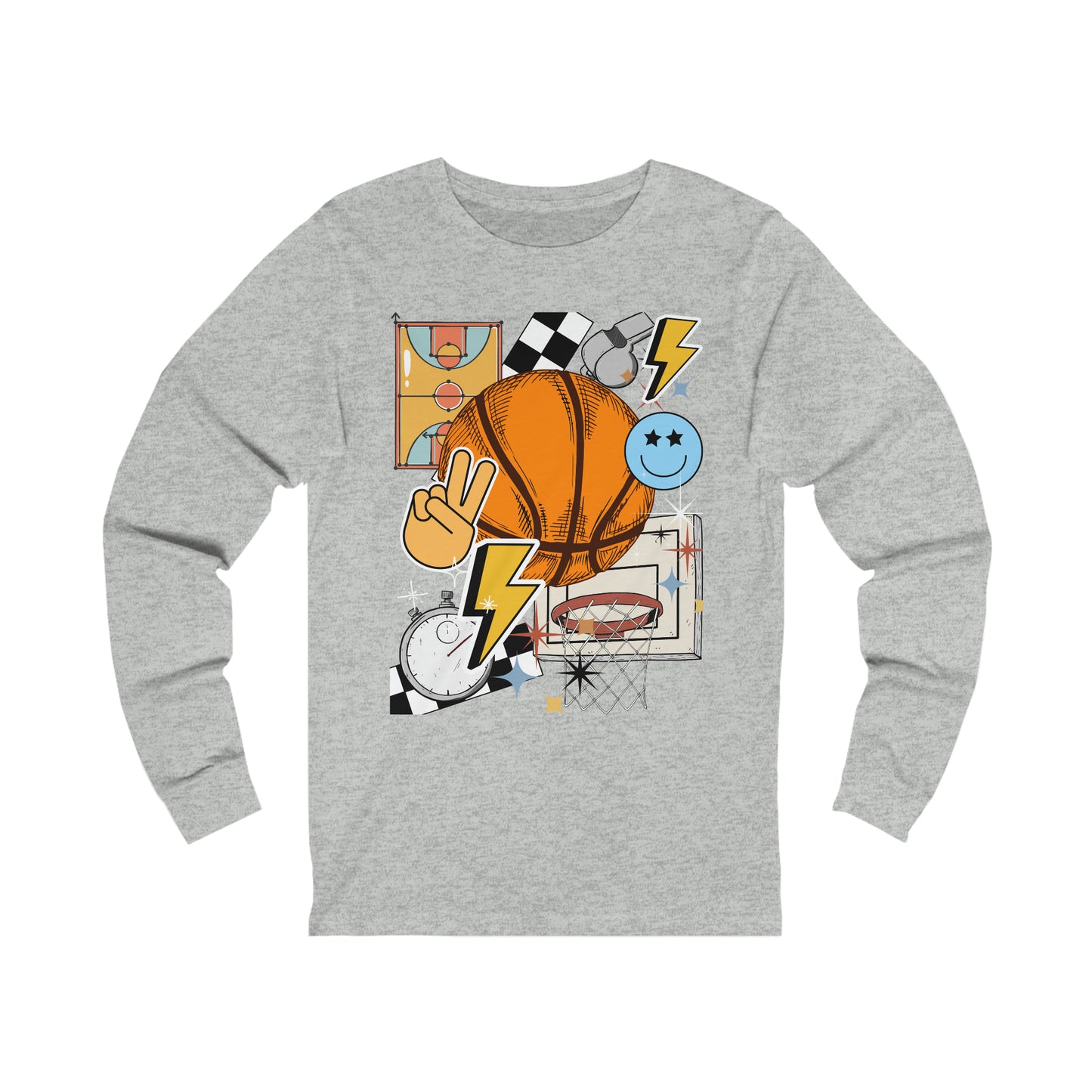 Basketball Collage Unisex Jersey Long Sleeve Tee