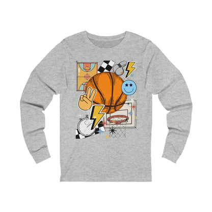 Basketball Collage Unisex Jersey Long Sleeve Tee