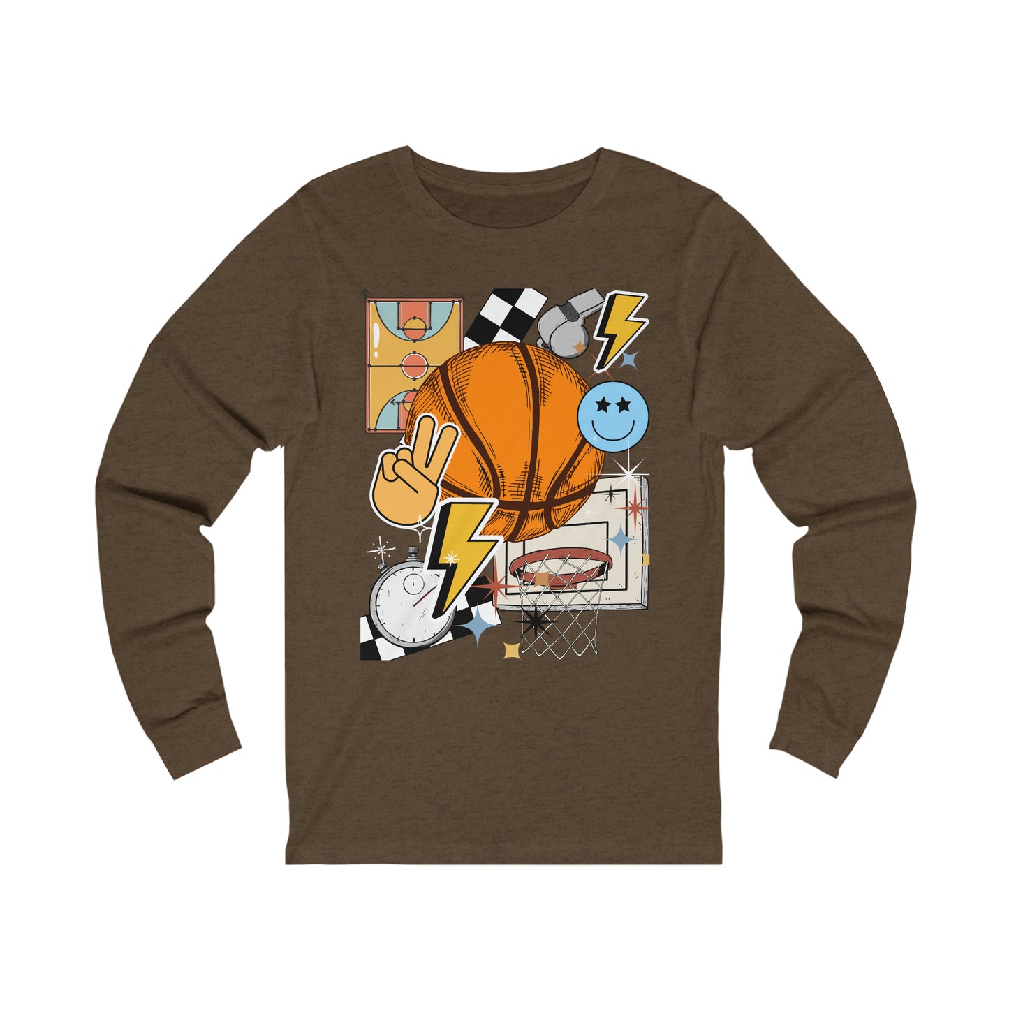 Basketball Collage Unisex Jersey Long Sleeve Tee