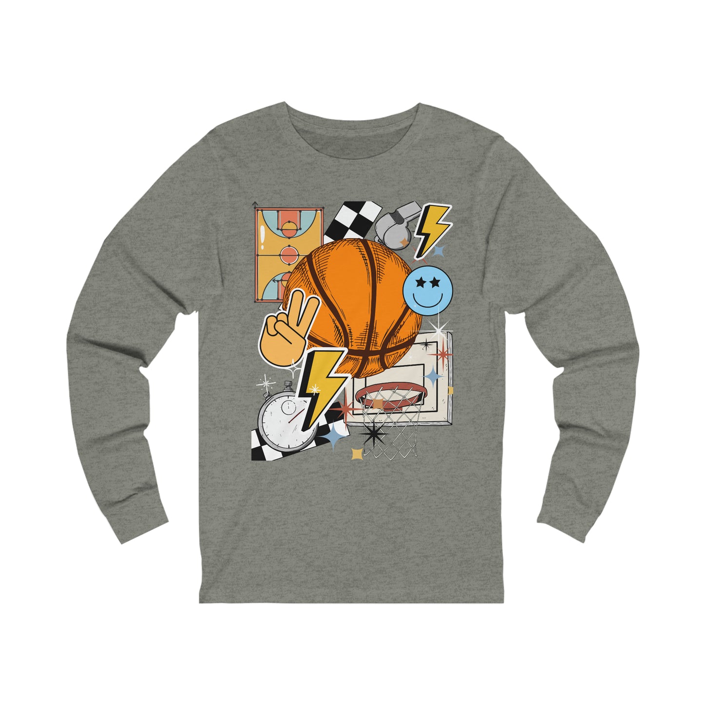 Basketball Collage Unisex Jersey Long Sleeve Tee