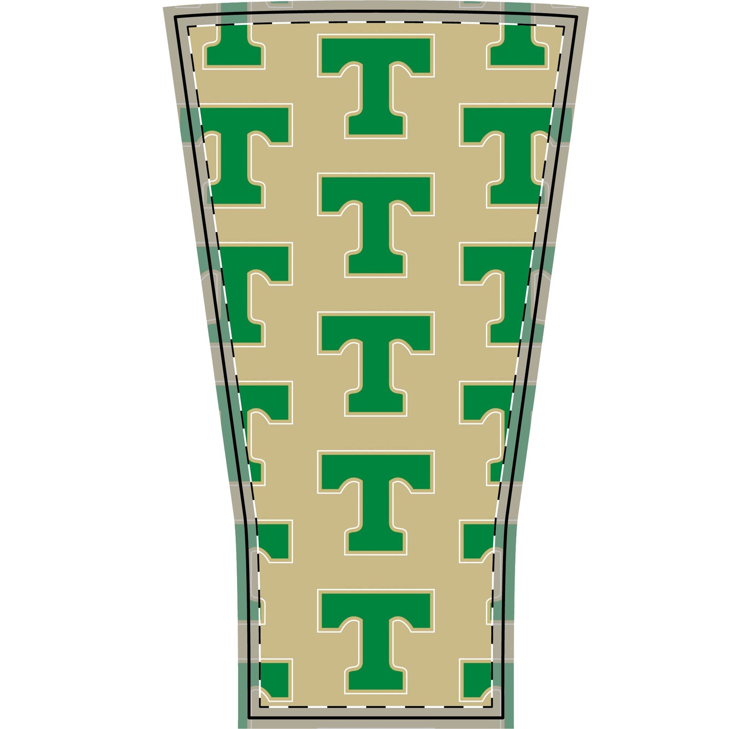 GCT Eagle. Logo "T" Pattern Arm Sleeve — Gold & Green Sports Compression Sleeve