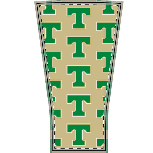 GCT Eagle. Logo "T" Pattern Arm Sleeve — Gold & Green Sports Compression Sleeve