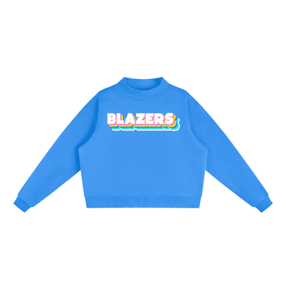 Essential Fleece Mock-Neck Crew Sweatshirt - Valley View Blazers -Neon