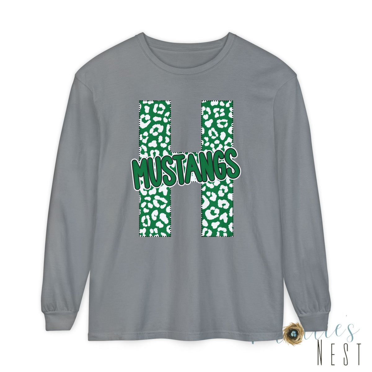 Hoxie Mustangs "H" Leopard Print Long Sleeve T-Shirt