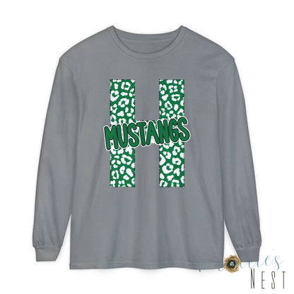 Hoxie Mustangs "H" Leopard Print Long Sleeve T-Shirt