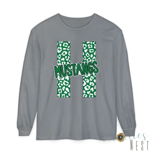 Hoxie Mustangs "H" Leopard Print Long Sleeve T-Shirt