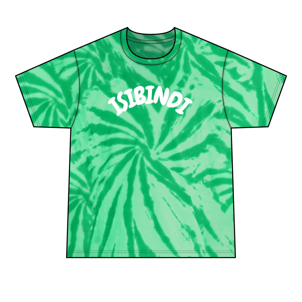 Isibindi Green Spiral Tie-Dye Tee — Adult