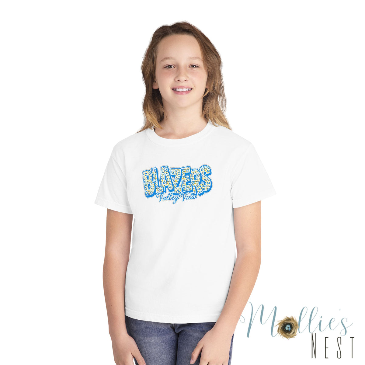 Youth Comfort Colors — "BLAZERS Valley View" - stacked block font