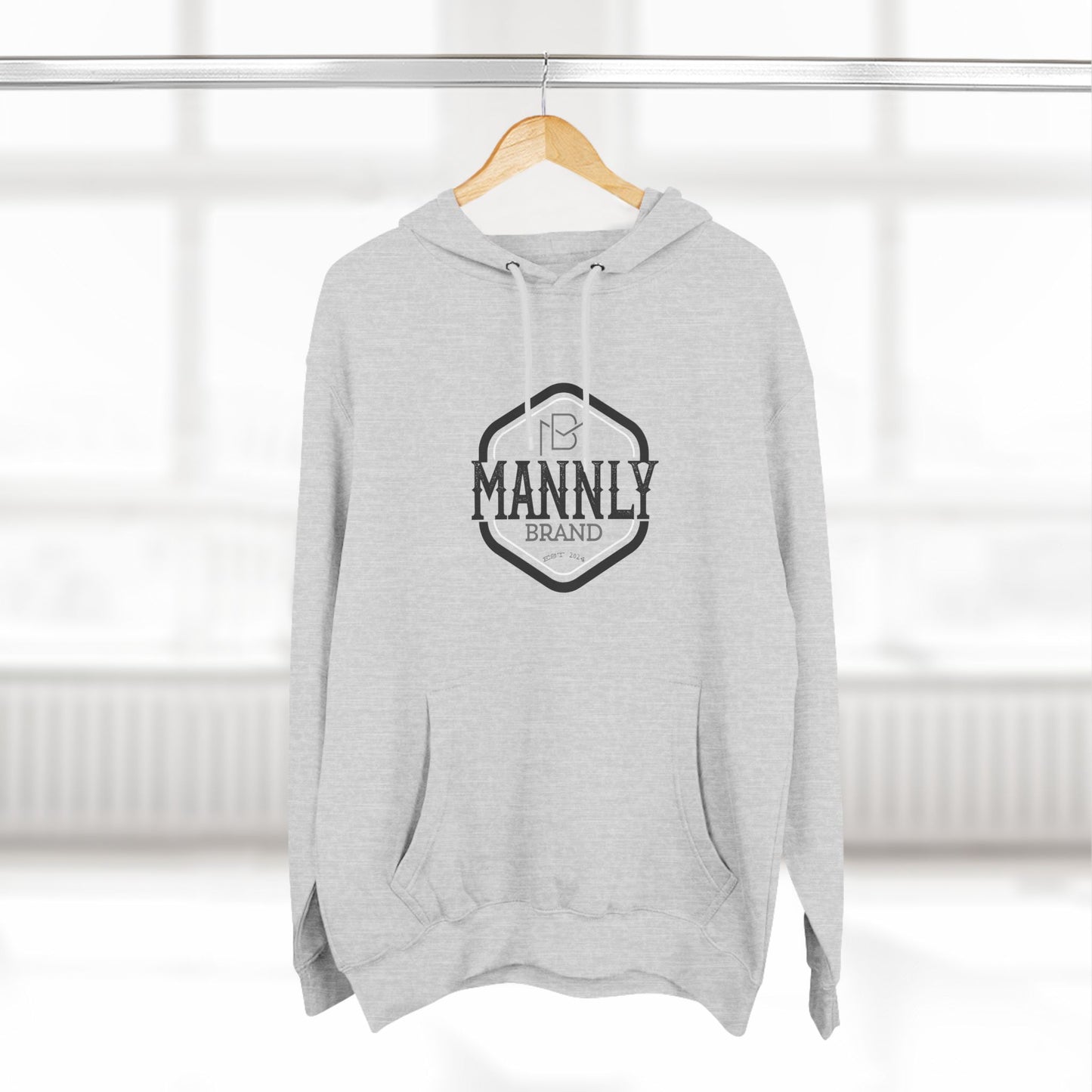 Three-Panel Fleece Hoodie. MANNLY Brand