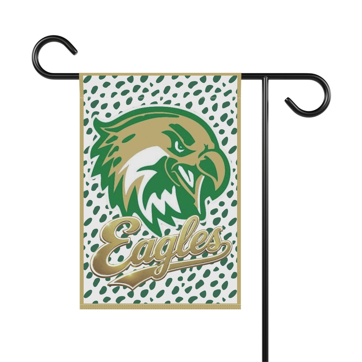 Eagles Garden Flag - Green & Gold Mascot House Banner